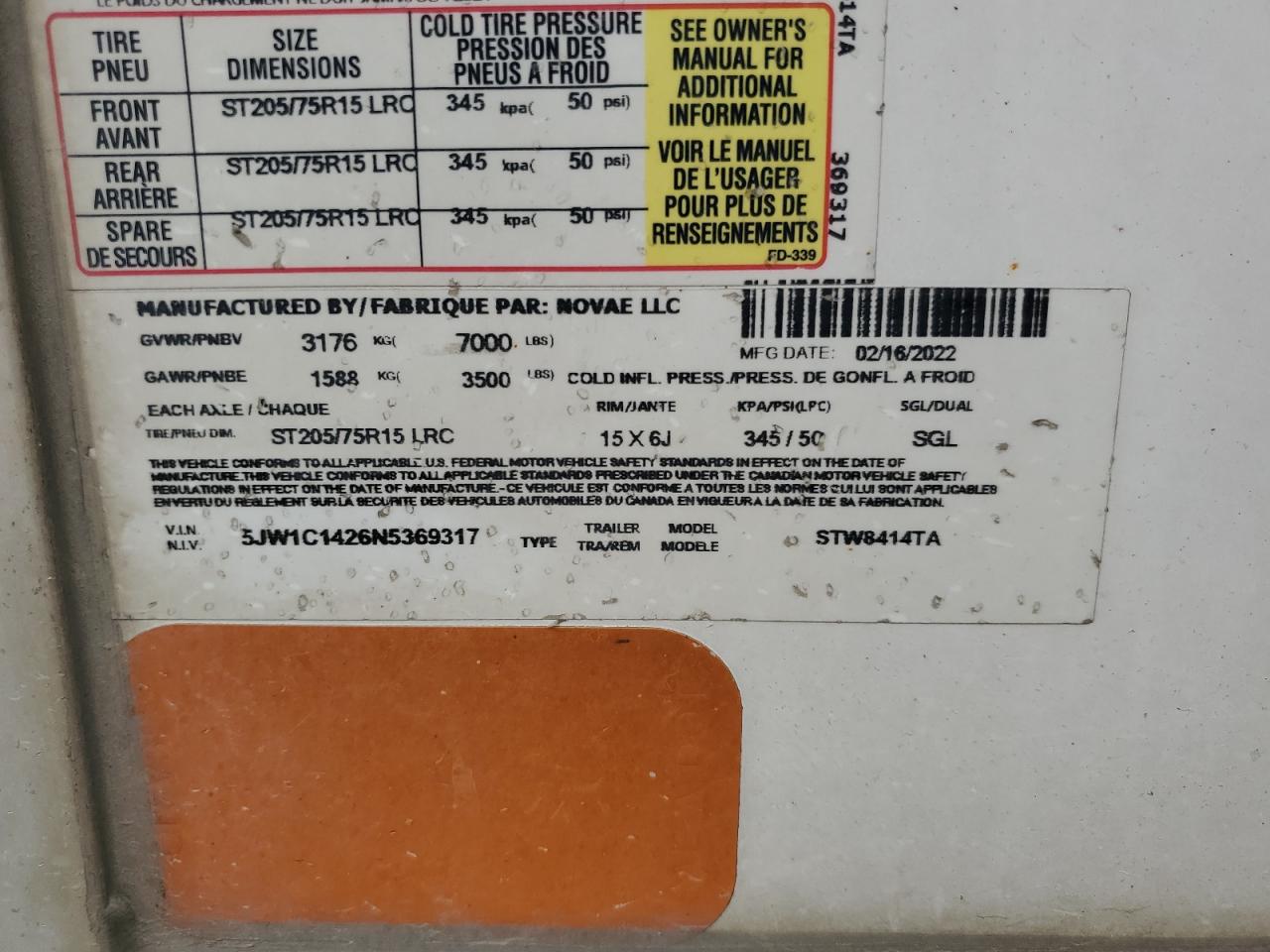 Lot #3259579015 2022 SURE-TRAC UNKNOWN