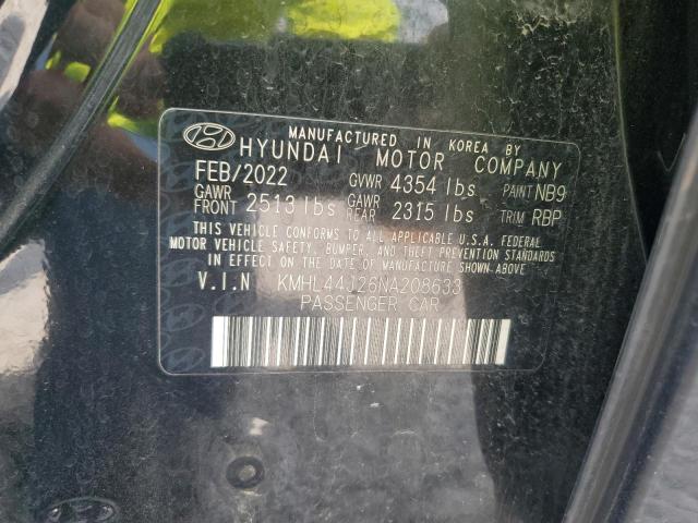 2022 HYUNDAI SONATA SEL KMHL44J26NA208633