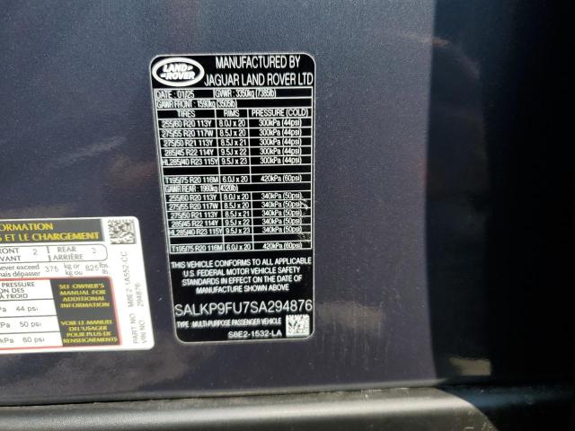 2025 LAND ROVER RANGE ROVE SALKP9FU7SA294876