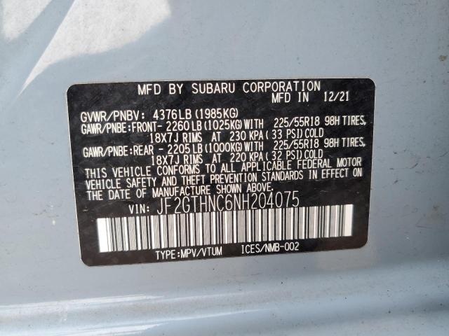 2022 SUBARU CROSSTREK LIMITED - JF2GTHNC6NH204075