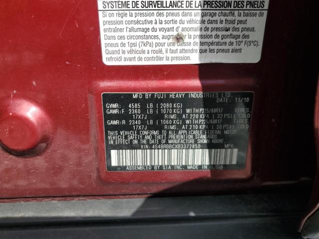 2011 SUBARU OUTBACK 2. - 4S4BRBBCXB3372850