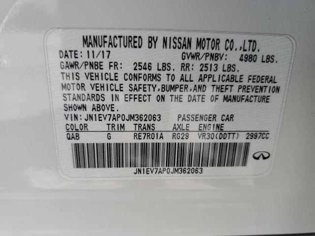 2018 INFINITI Q50 LUXE JN1EV7AP0JM362063