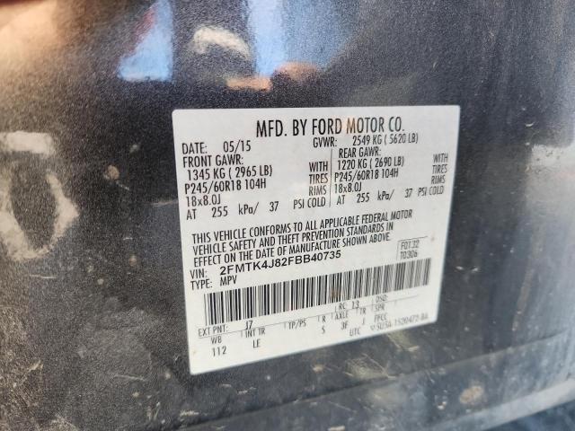 2015 FORD EDGE SEL - 2FMTK4J82FBB40735