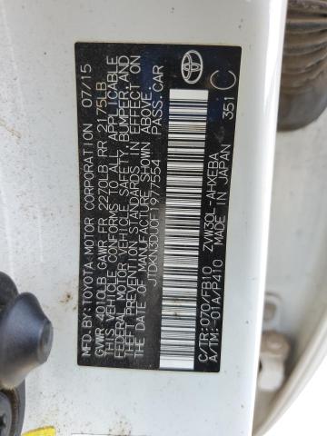2015 TOYOTA PRIUS JTDKN3DU0F1977554