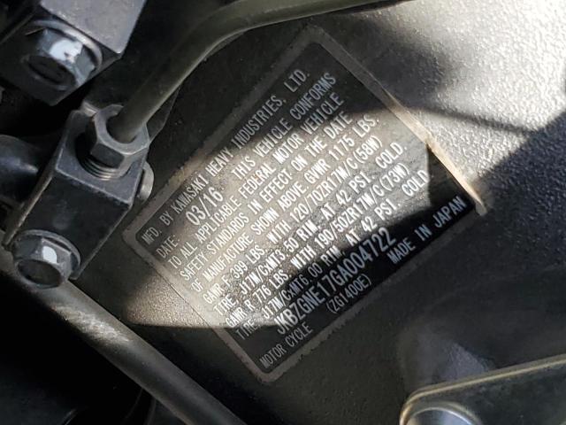 2016 KAWASAKI ZG1400 E JKBZGNE17GA004722