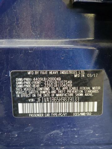 2017 SUBARU WRX JF1VA1B65H9839133
