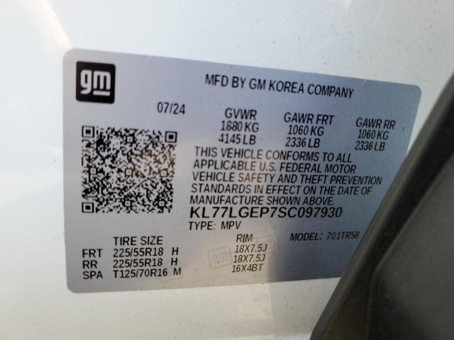 2025 CHEVROLET TRAX 1RS KL77LGEP7SC097930