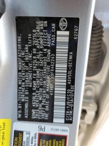 2015 TOYOTA CAMRY LE 4T4BF1FK9FR462243