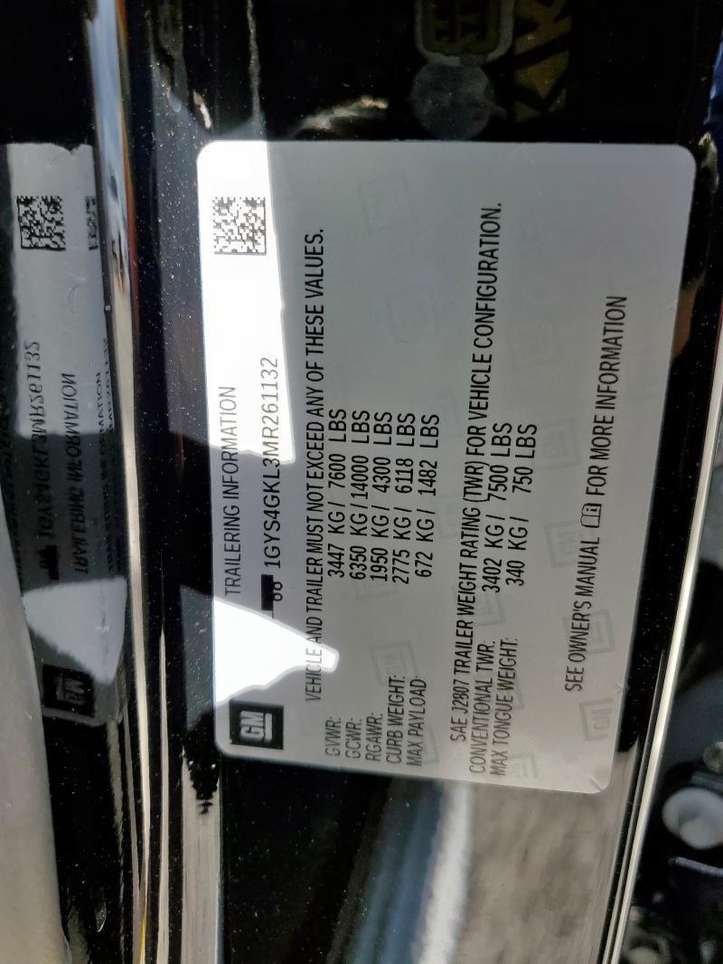 2021 CADILLAC ESCALADE S - 1GYS4GKL3MR261132