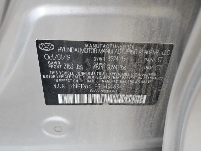 2020 HYUNDAI ELANTRA SEL 5NPD84LF3LH546347