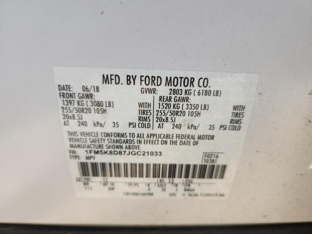 2018 FORD EXPLORER X 1FM5K8D87JGC21033