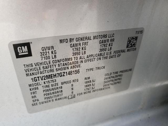 2016 GMC SIERRA K15 1GTV2MEH7GZ148156