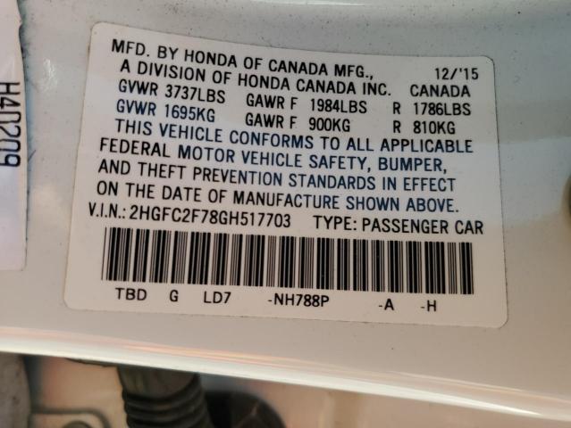 2016 HONDA CIVIC EX - 2HGFC2F78GH517703