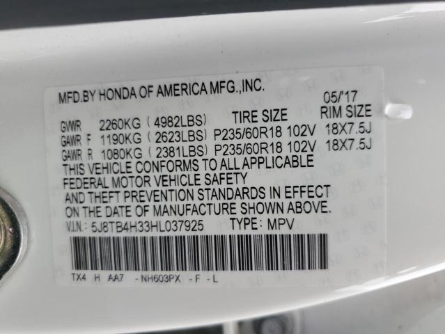 2017 ACURA RDX 5J8TB4H33HL037925