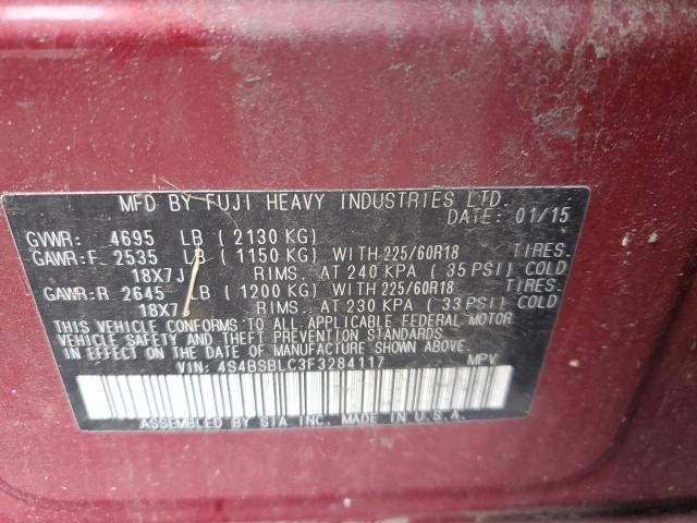 2015 SUBARU OUTBACK 2. 4S4BSBLC3F3284117