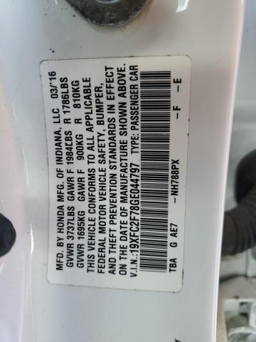 2016 HONDA CIVIC 19XFC2F78GE044797