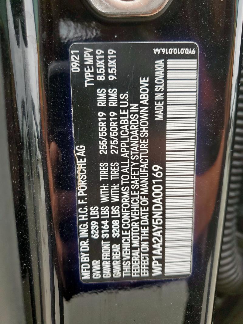 2022 PORSCHE CAYENNE WP1AA2AY5NDA00169