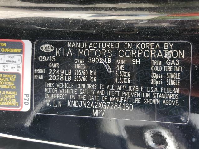 2016 KIA SOUL KNDJN2A2XG7284160