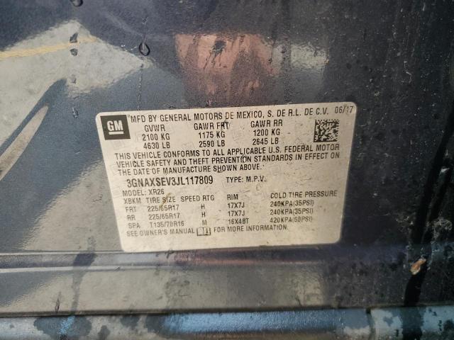 2018 CHEVROLET EQUINOX LT 3GNAXSEV3JL117809