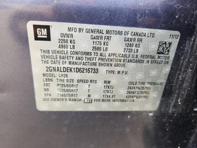 2013 CHEVROLET EQUINOX LT - 2GNALDEK1D6216733