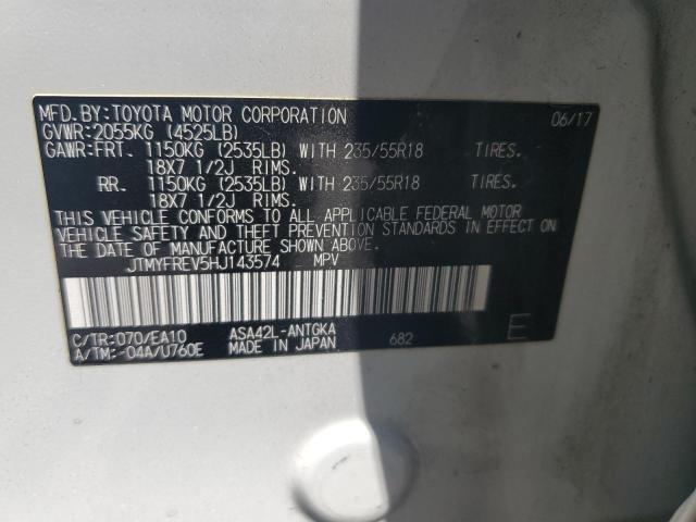 2017 TOYOTA RAV4 LIMITED JTMYFREV5HJ143574