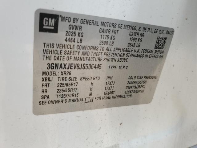 2018 CHEVROLET EQUINOX LT 3GNAXJEV8JS506445
