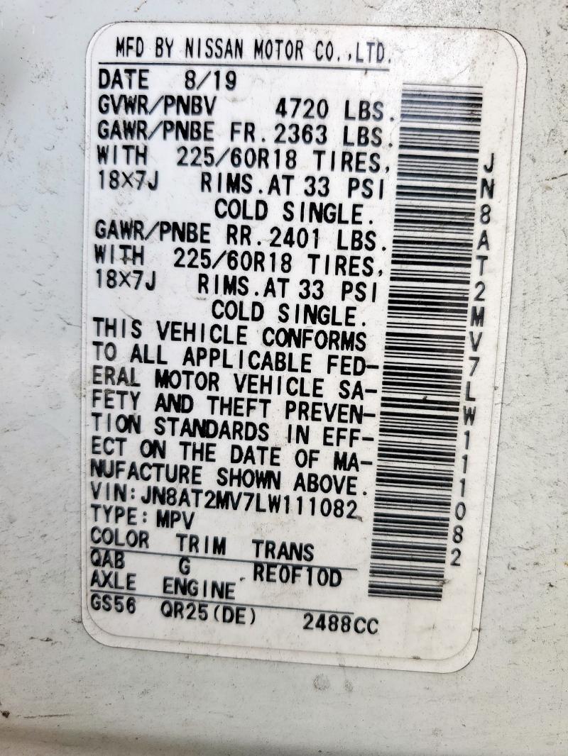 2020 NISSAN ROGUE S - JN8AT2MV7LW111082