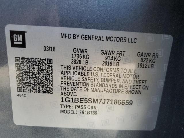 2018 CHEVROLET CRUZE LT - 1G1BE5SM7J7186659