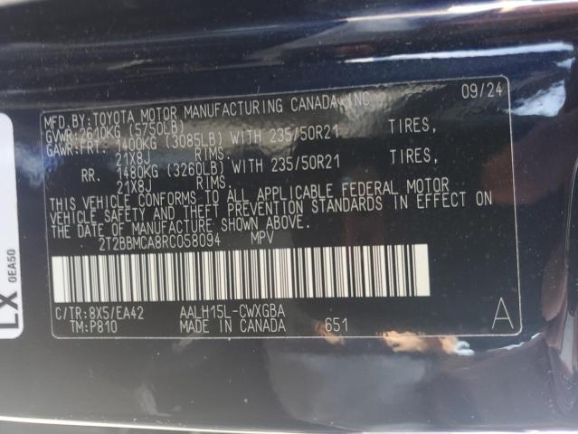 2024 LEXUS RX 350H BASE 2T2BBMCA8RC058094