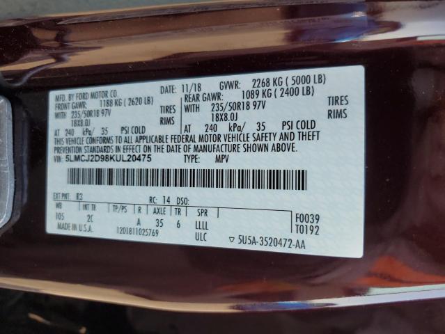 2019 LINCOLN MKC SELECT 5LMCJ2D98KUL20475