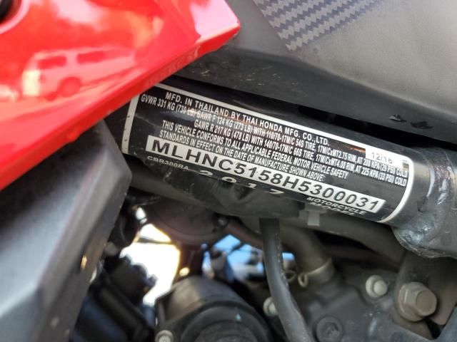 2017 HONDA CBR300 RA MLHNC5158H5300031
