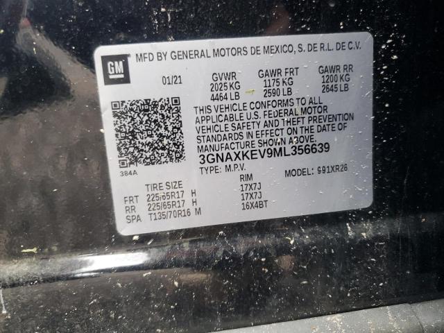 2021 CHEVROLET EQUINOX LT 3GNAXKEV9ML356639