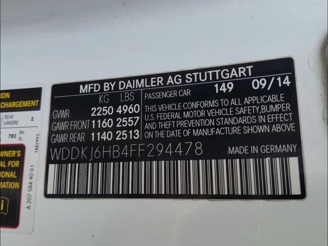 2015 MERCEDES-BENZ E 400 4MAT WDDKJ6HB4FF294478