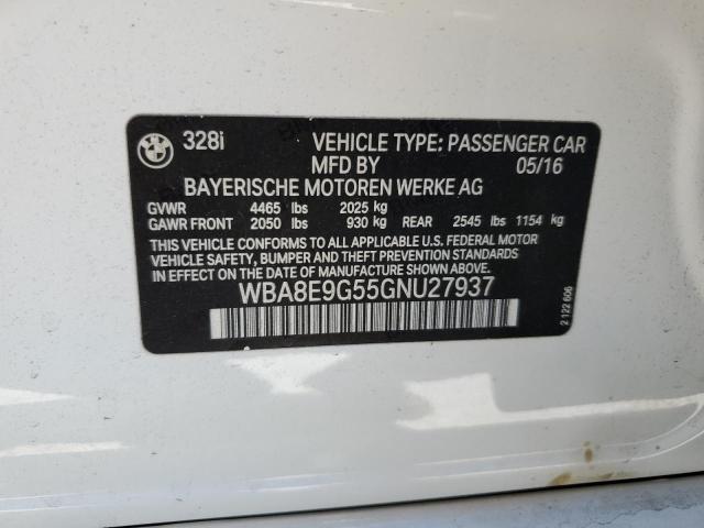 2016 BMW 328 I SULE WBA8E9G55GNU27937