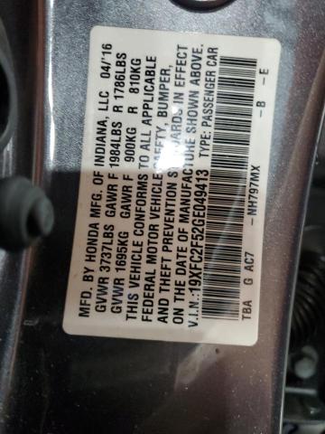 2016 HONDA CIVIC LX 19XFC2F52GE049413