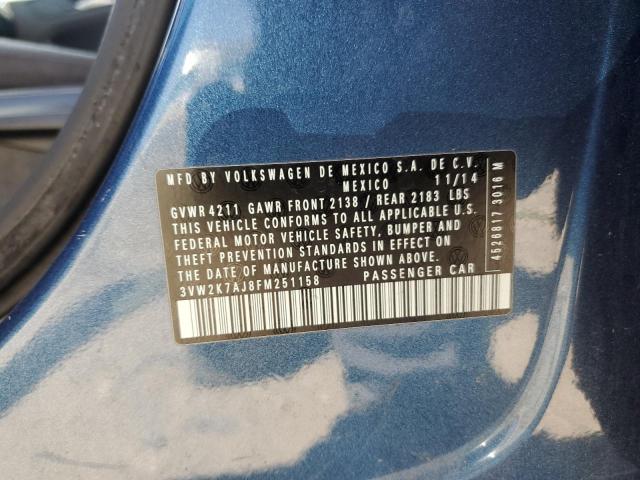 2015 VOLKSWAGEN JETTA BASE 3VW2K7AJ8FM251158