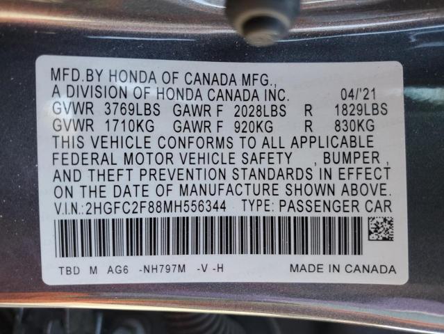 2021 HONDA CIVIC SPOR - 2HGFC2F88MH556344