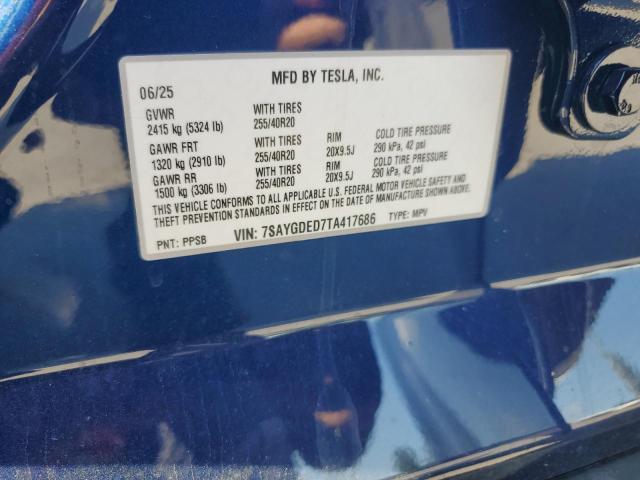 2026 TESLA MODEL Y 7SAYGDED7TA417686