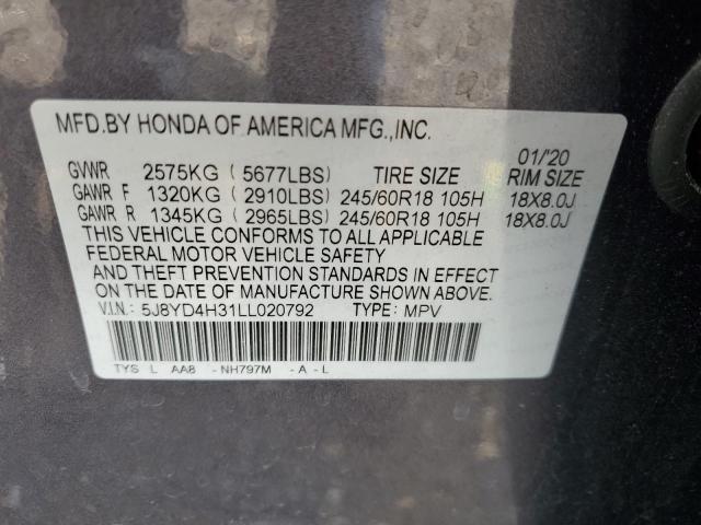 2020 ACURA MDX 5J8YD4H31LL020792