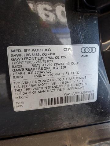 2021 AUDI Q5 PREMIUM WA1BAAFY9M2062171