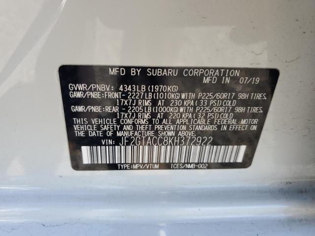 2019 SUBARU CROSSTREK PREMIUM - JF2GTACC8KH372922