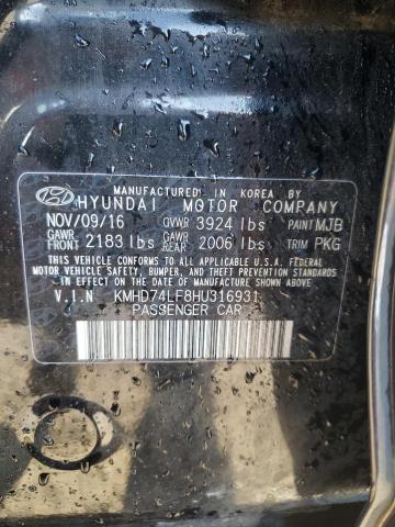 2017 HYUNDAI ELANTRA SE KMHD74LF8HU316931