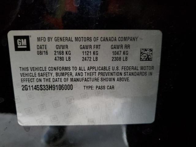 2017 CHEVROLET IMPALA PRE 2G1145S33H9106000