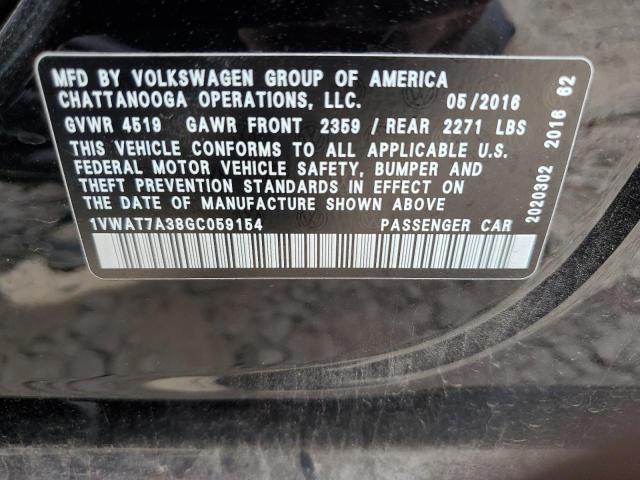 2016 VOLKSWAGEN PASSAT S - 1VWAT7A38GC059154