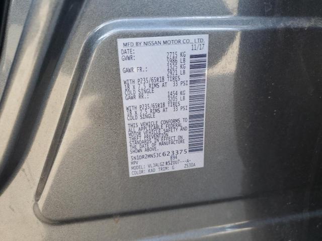 2018 NISSAN PATHFINDER 5N1DR2MN5JC623375