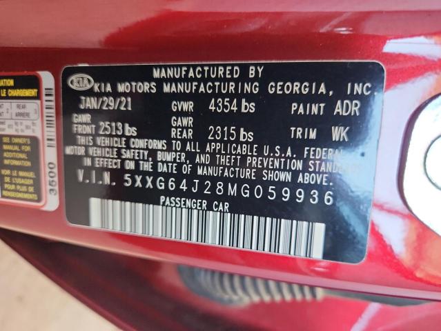 2021 KIA K5 GT LINE 5XXG64J28MG059936