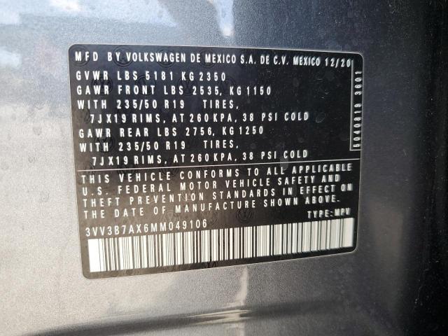 2021 VOLKSWAGEN TIGUAN SE - 3VV3B7AX6MM049106