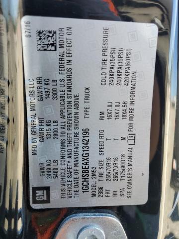 2016 CHEVROLET COLORADO 1GCHSBEAXG1342196