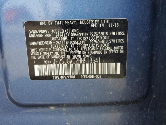 2017 SUBARU FORESTER 2 JF2SJGWC2HH513541