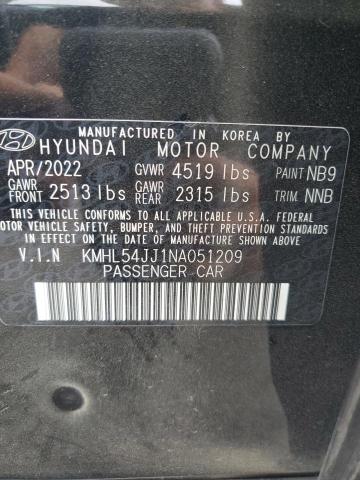 2022 HYUNDAI SONATA HYB - KMHL54JJ1NA051209